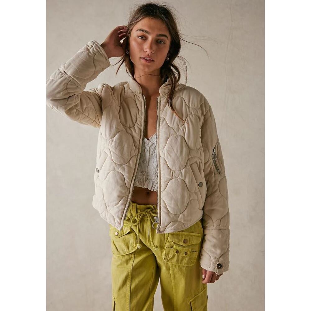 NWT! Free People Aura Liner Jacket in Summer Khaki, Size: XL